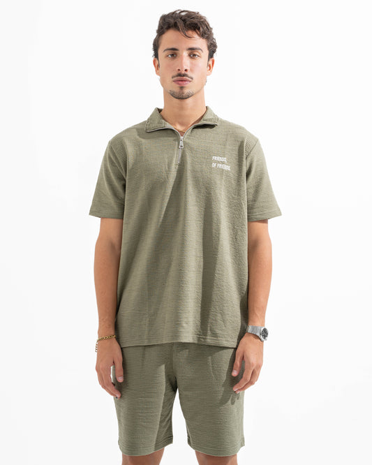 Matcha Quarter Zip Tee